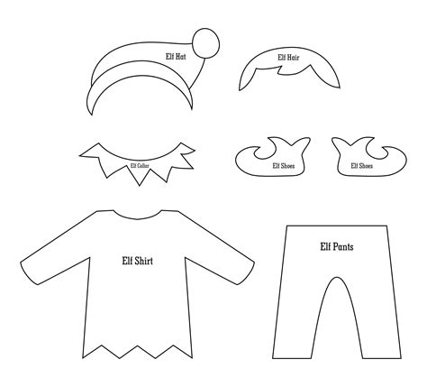 Printable Elf Clothes Template