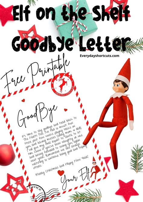 Printable Elf Leaving Letter