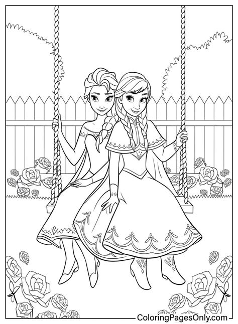 Printable Elsa And Anna Coloring Pages