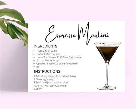 Printable Espresso Martini Recipe