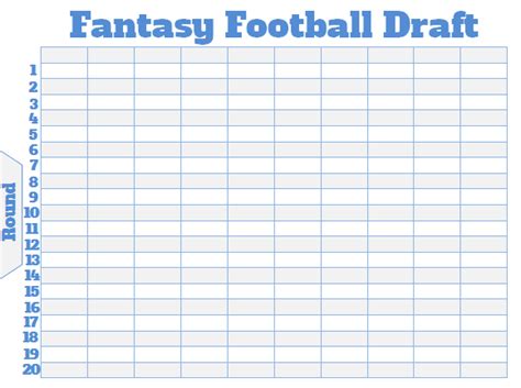 Printable Fantasy Football Draft Board