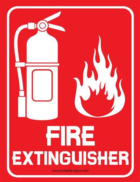 Printable Fire Extinguisher Signage