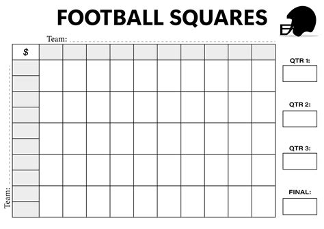 Printable Football Squares Grid