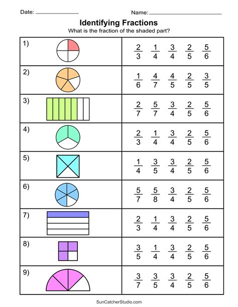Printable Fraction Worksheets