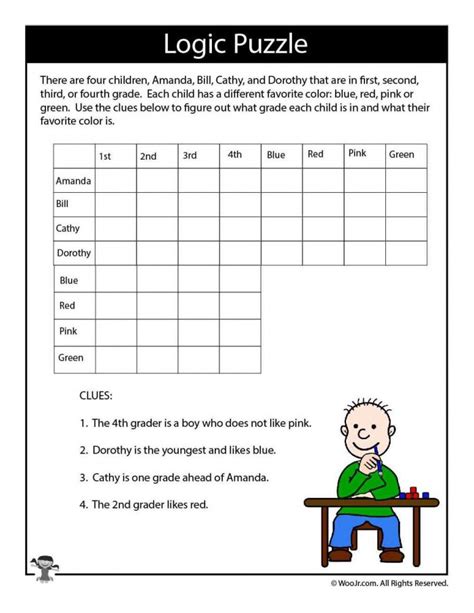 Printable Free Logic Puzzles