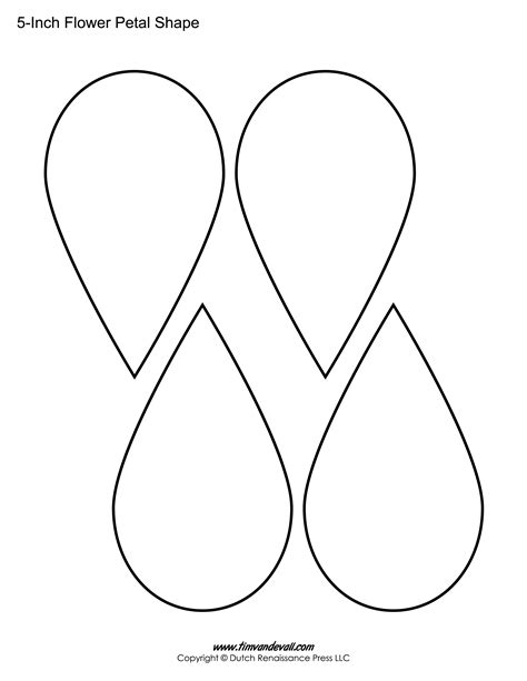 Printable Free Paper Flower Petal Templates