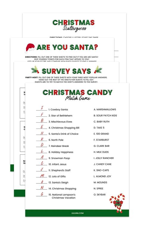 Printable Games For Christmas Party