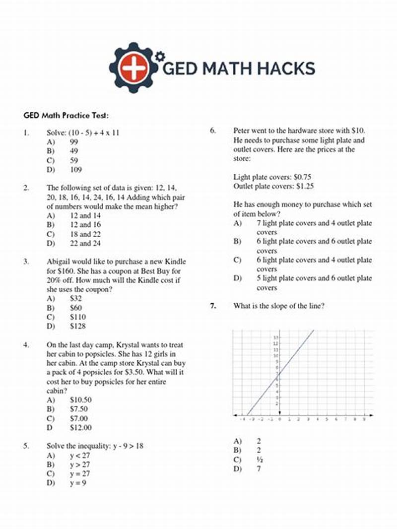 Printable Ged Math Practice Test
