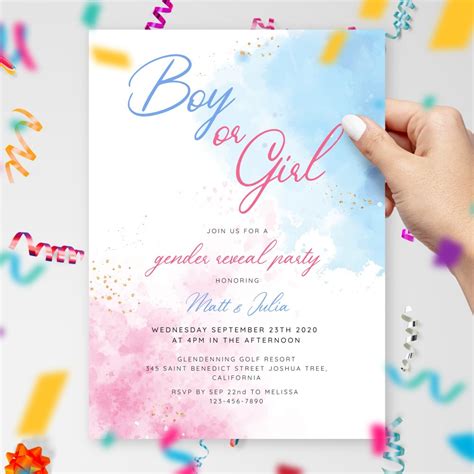 Printable Gender Reveal Invitations