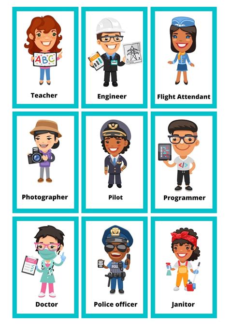 Printable Jobs And Occupations Flashcards