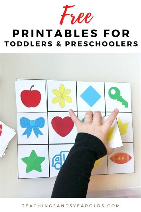 Printable Learning Activities For 2 Year Olds