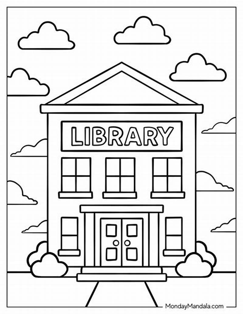 Printable Library Coloring Pages