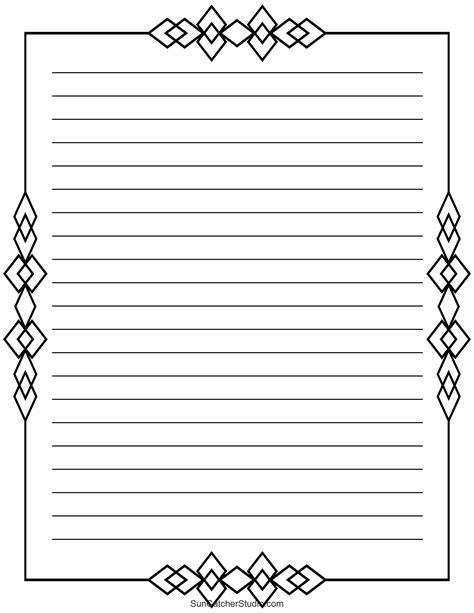 Printable Lined Writing Paper With Border