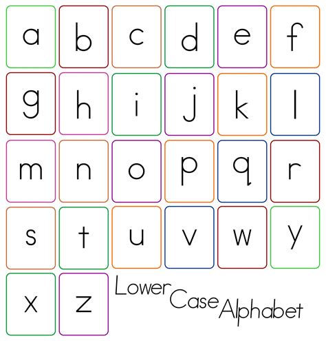 Lower case Alphabet
