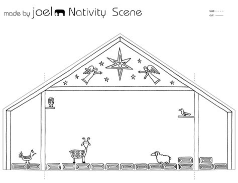 Printable Manger Scene Cut Out