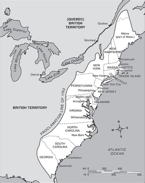 Printable Map 13 Colonies