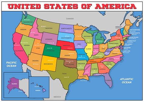 Printable Map Of 50 States