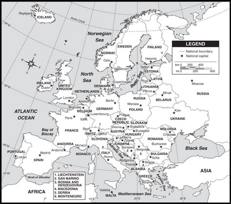 Printable Map Of Europe With Cities