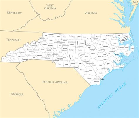 Printable Map Of Nc