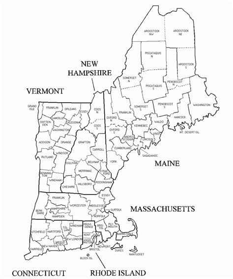 Printable Map Of New England States
