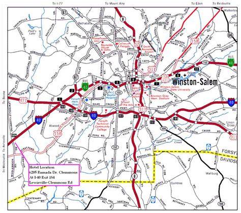 Printable Map Of Winston Salem Nc