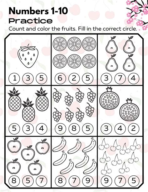 Printable Math Pages For Kindergarten