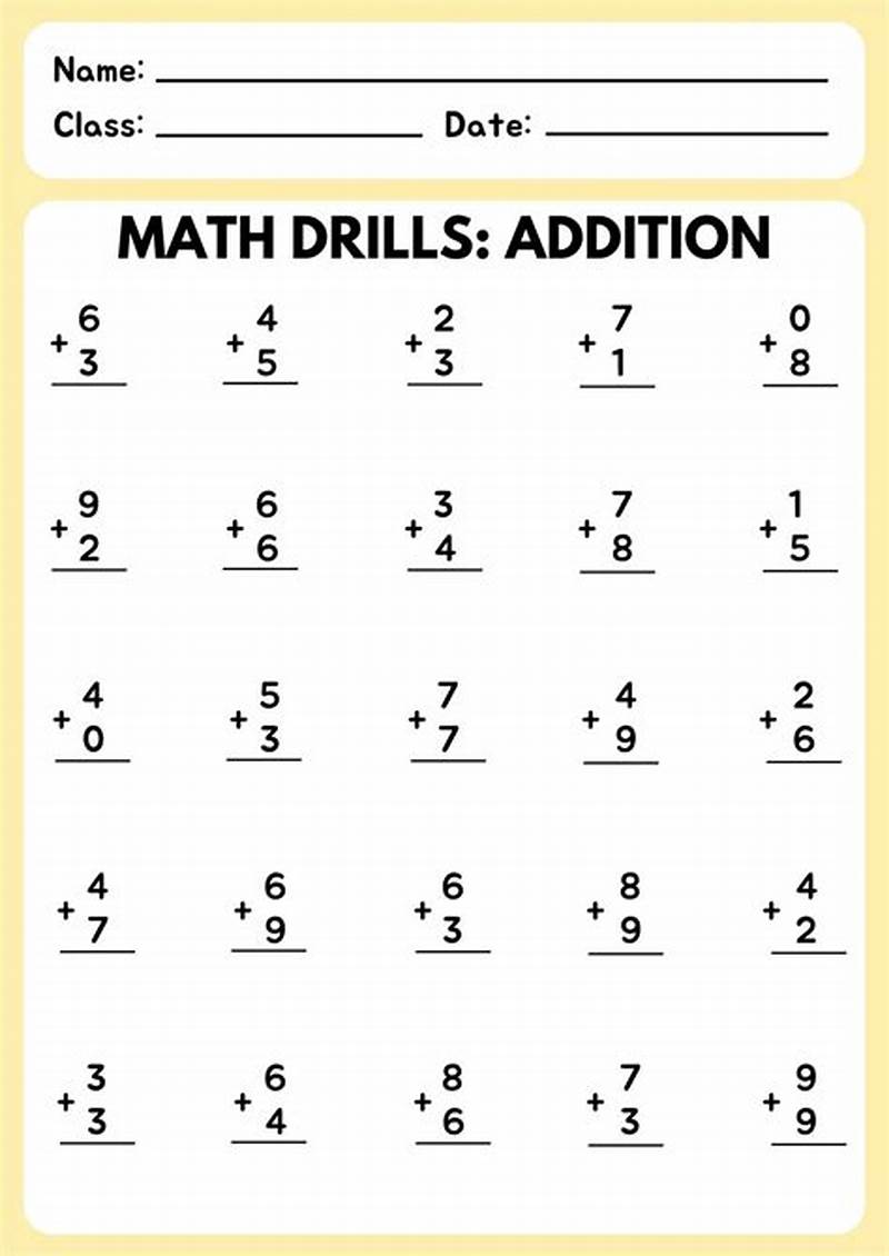 Printable Math Test