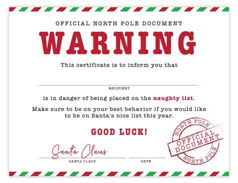 Printable Naughty And Nice List