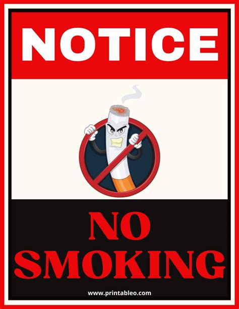 Printable No Smoking Sign