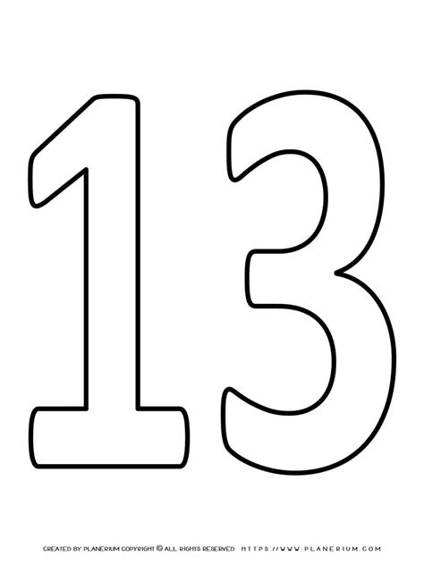 Printable Number 13