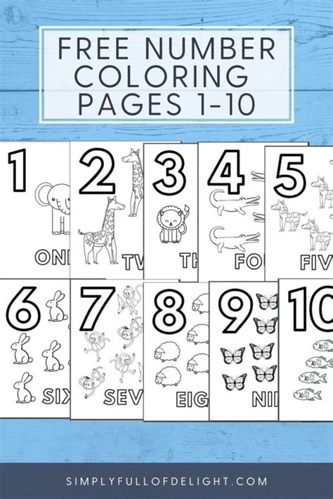 Printable Number Coloring Pages 1 10