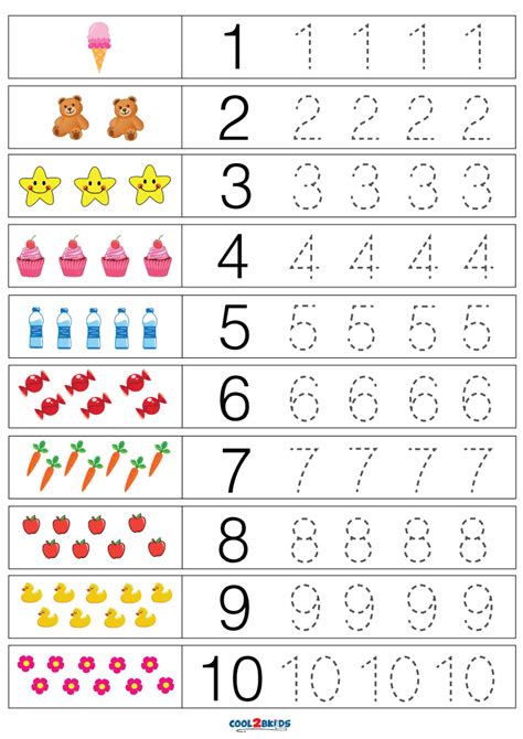 Printable Number Tracing