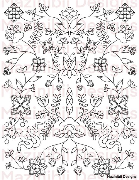 Printable Ojibwe Floral Designs