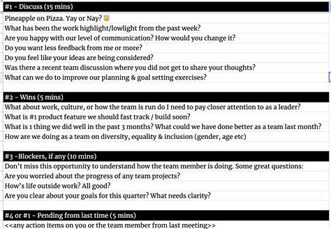 Printable One On One Meeting Template Excel