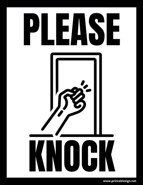 Printable Please Knock Sign