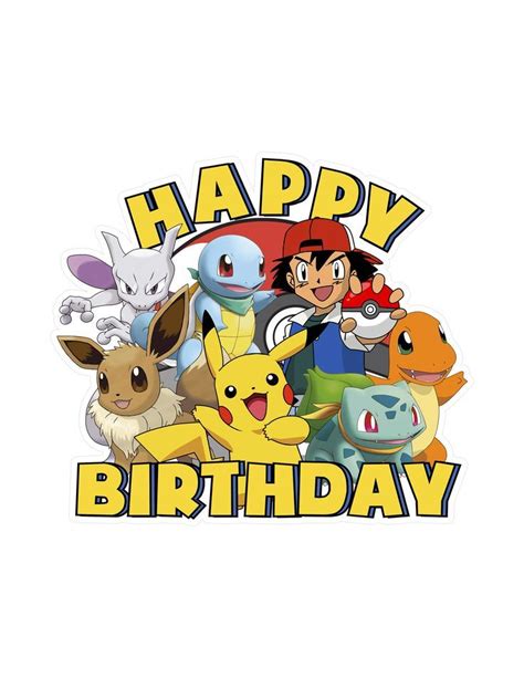 Printable Pokemon Happy Birthday