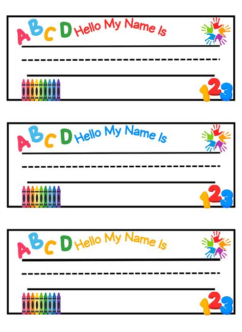 Printable Preschool Name Tags