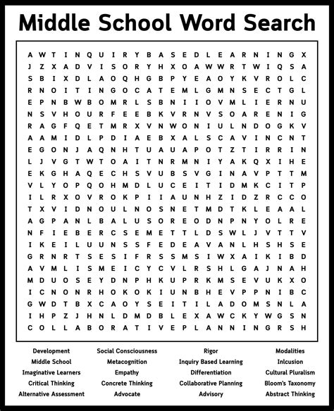 Printable Puzzles For Middle School