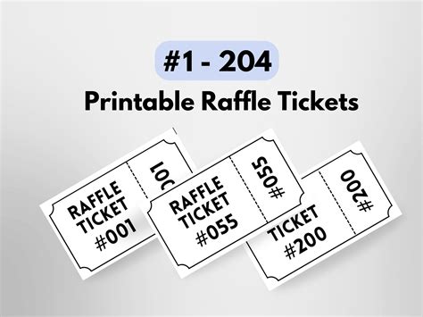 Printable Raffle Tickets 1-100