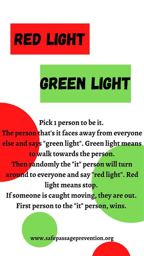 Printable Red Light Green Light Game