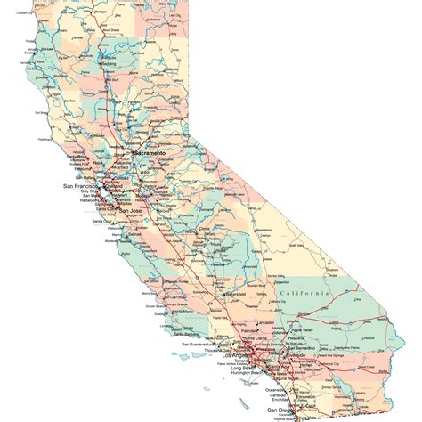 Printable Road Map Of California