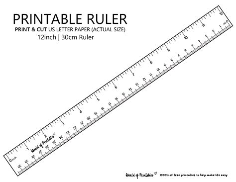 Printable Ruler Inches Actual Size