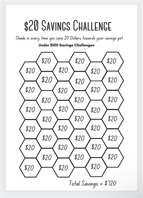 Printable Savings Challenge Free