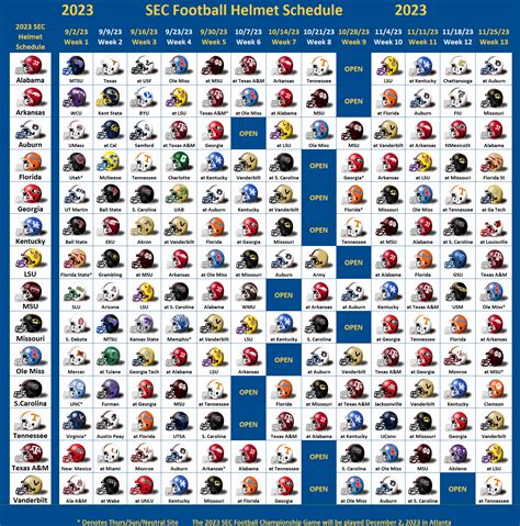 Printable Sec Football Schedule