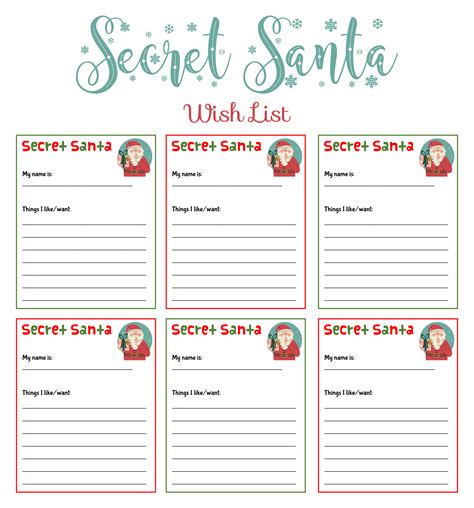 Printable Secret Santa List