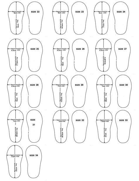 Printable Shoe Size Template