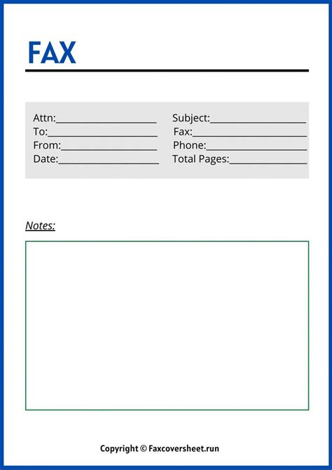 Printable Simple Fax Cover Sheet