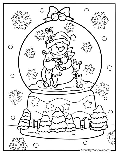 Printable Snow Globe Coloring Pages