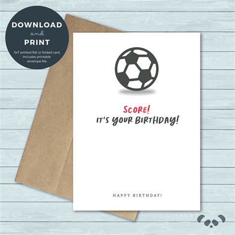 Printable Soccer Birthday Cards