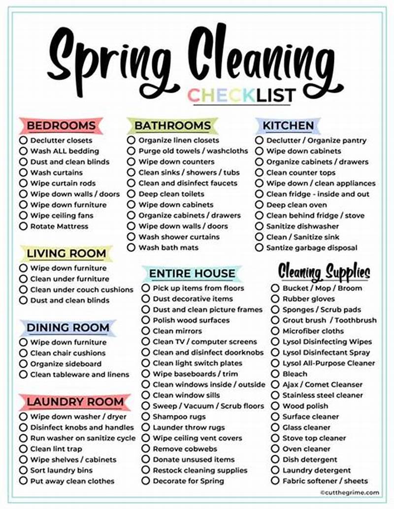 Printable Spring Cleaning Checklist